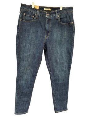 Levis 721 High-Rise Skinny Jeans Women Size 16 Short W33 L28 Dark Wash Denim